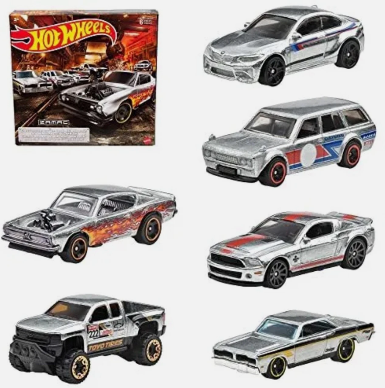 Hot Wheels Zamac 6 Pack Chevy BMW Dodge Datsun Ford