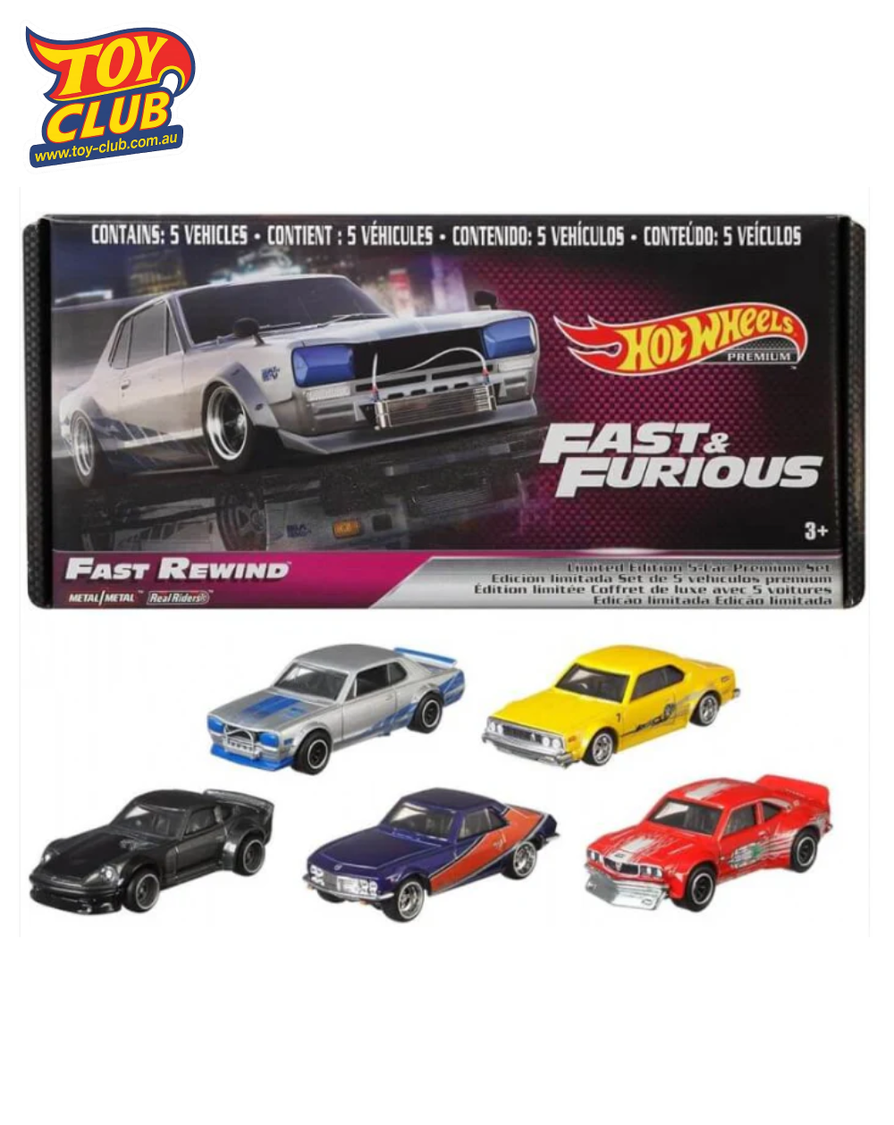 Hot Wheels Premium Fast & Furious Fast Rewind - Box Set