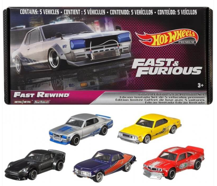 Hot Wheels Premium Fast & Furious Fast Rewind - Box Set