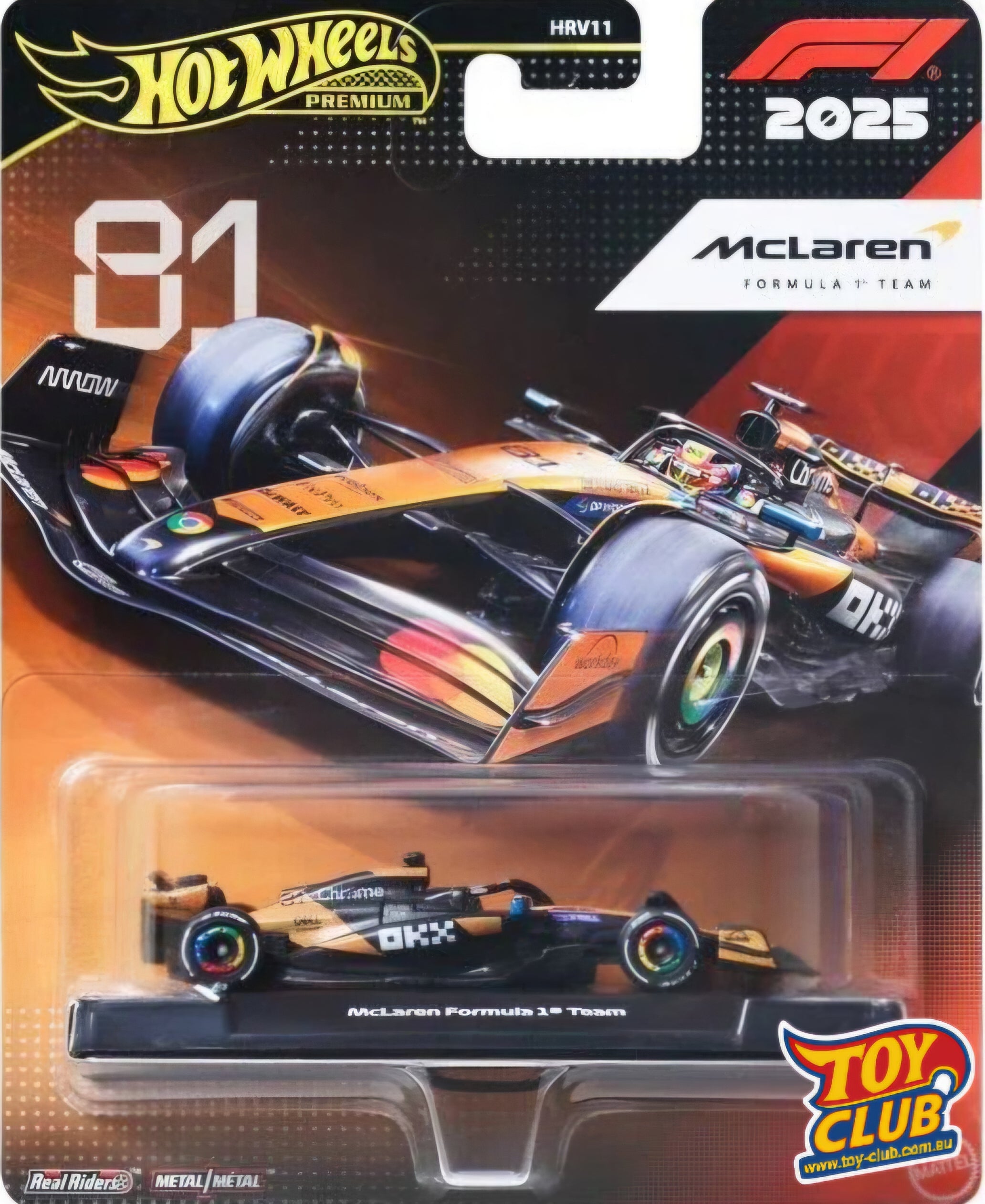 Hot Wheels Oscar Piastri McLaren Formula 1 F1 #81 Premium Car