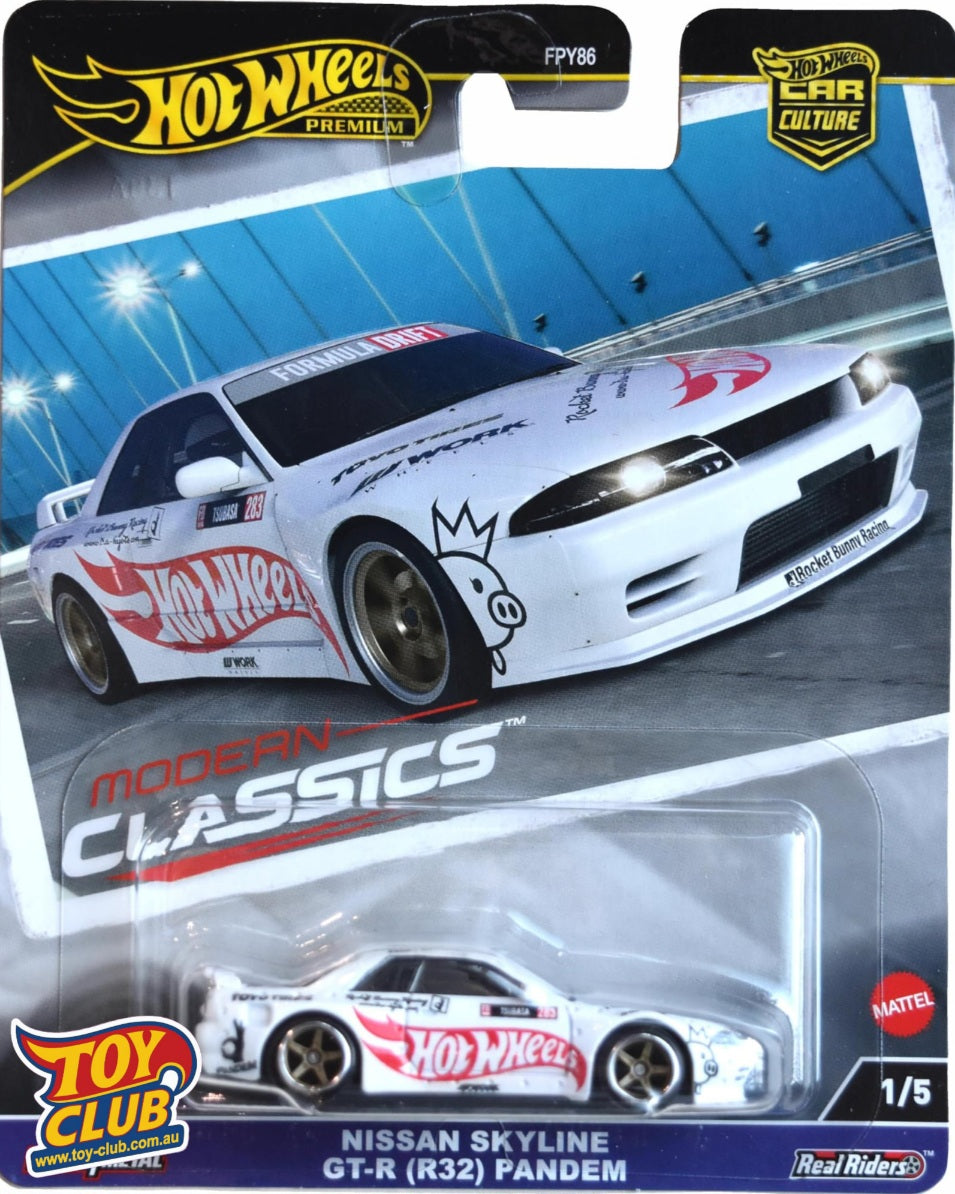 Hot Wheels Premium Car Culture Modern Classics Nissan Skyline GT-R R32 Pandem Real Riders