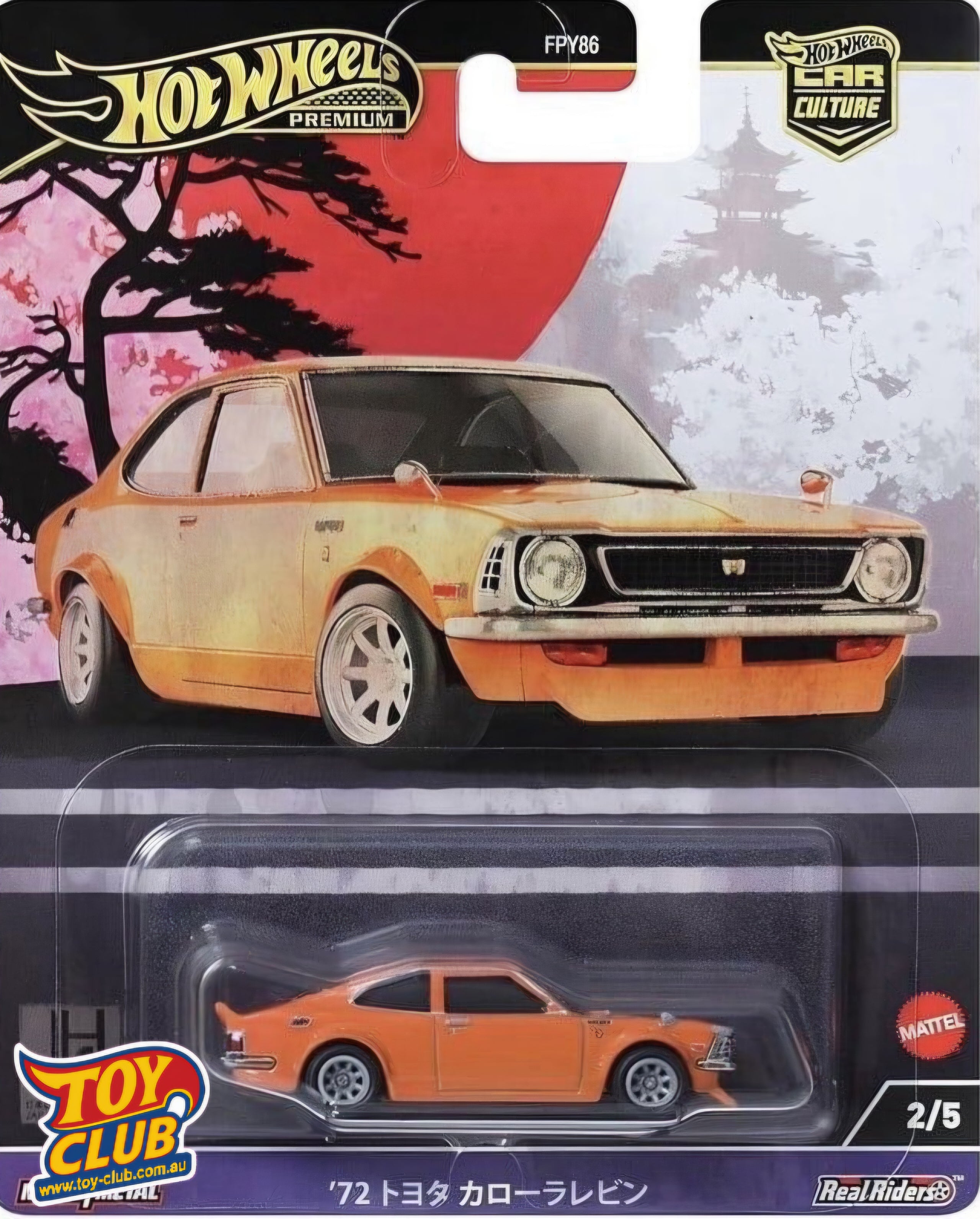 Hot Wheels Premium Car Culture Japan Historics 4 '72 Toyota Corolla Levin TE27 2/5 Real Riders