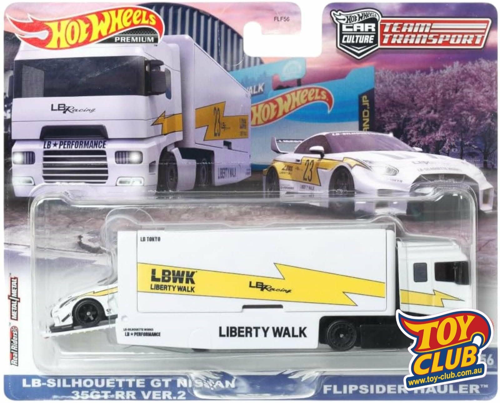 Hot Wheels Premium - Team Transport - LB-Silhouette GT Nissan 35GT-RR Flipsider Hauler