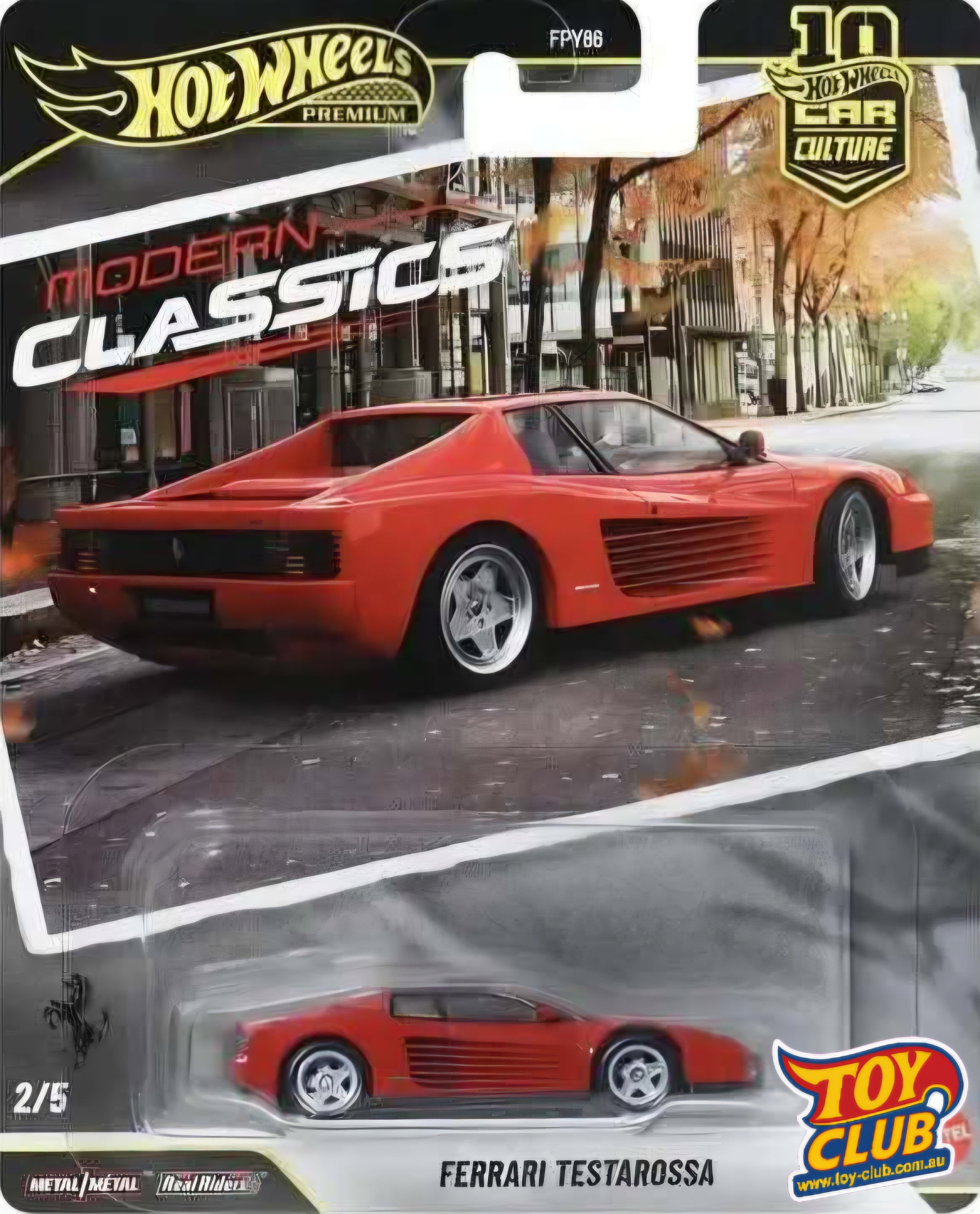 Hot Wheels Premium Car Culture Modern Classics Ferrari Testarossa 2/5 Diecast Vehicle