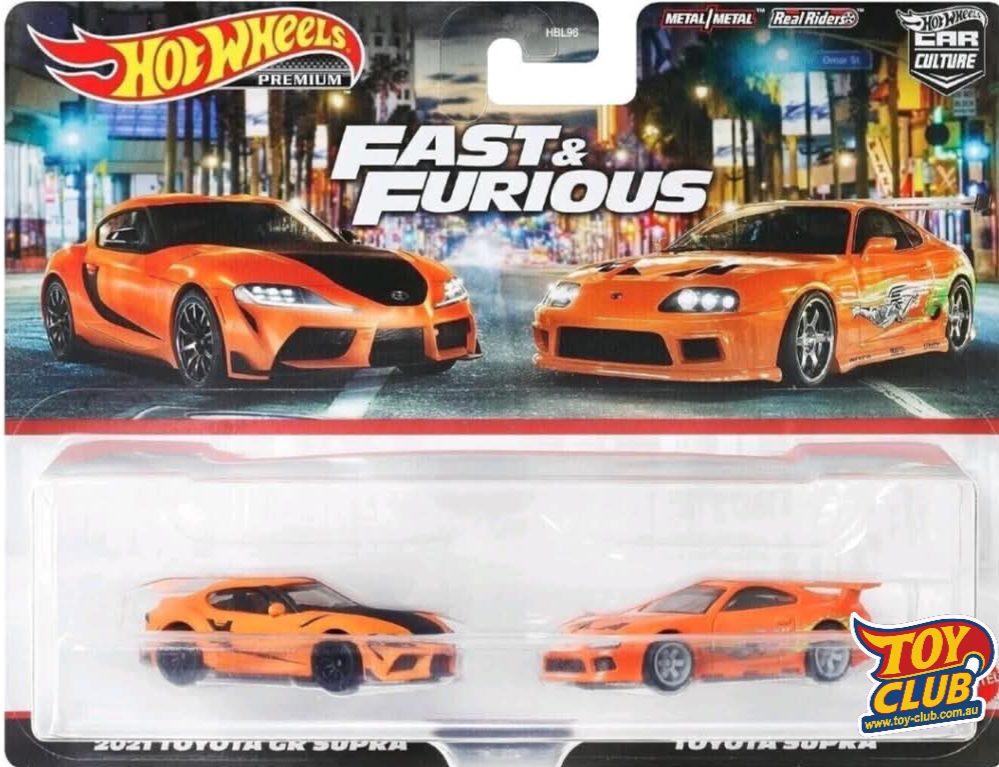 Hot Wheels Premium Car Culture Fast & Furious 2 Pack - 2021 Toyota GR Supra & Toyota Supra