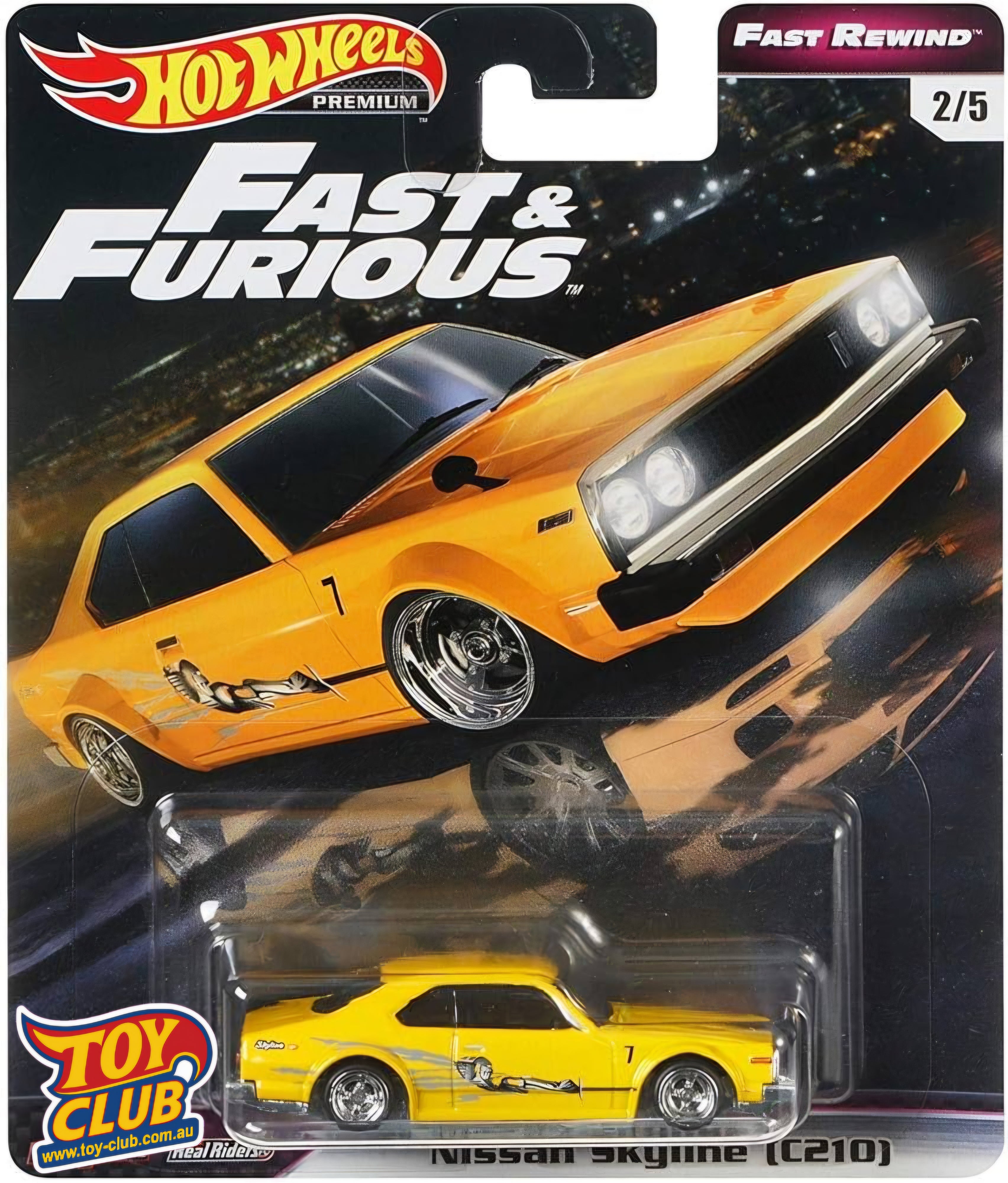Hot Wheels Premium Fast & Furious Fast Rewind Nissan Skyline C210 2/5 Real Riders