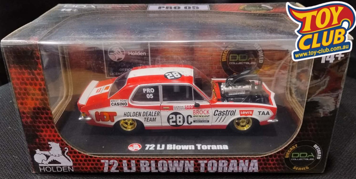 DDA Holden HDT Peter Brock LJ Blown Torana GOLD CHASE PRO 05 1:24 Scale Model