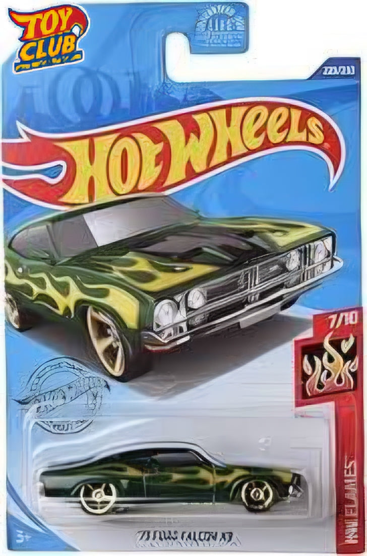 Hot Wheels '73 Ford Falcon XB, Green, HW Flames, 1:64 Scale Die-Cast Car