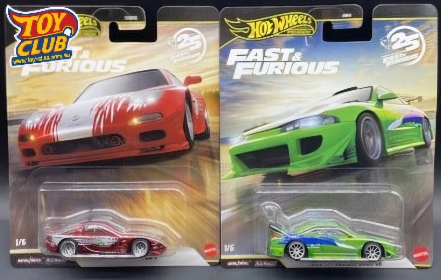 Hot Wheels Fast & Furious CHASES RX-7 & Eclipse PAIR 25th Anniversary