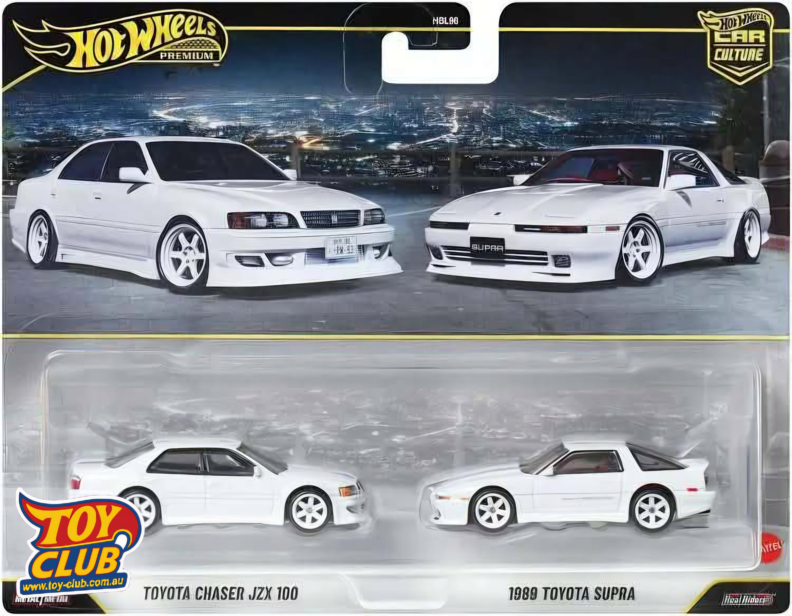 Hot Wheels Premium Car Culture Toyota Chaser JZX 100 & 1989 Toyota Supra Diecast Vehicle Twin Pack
