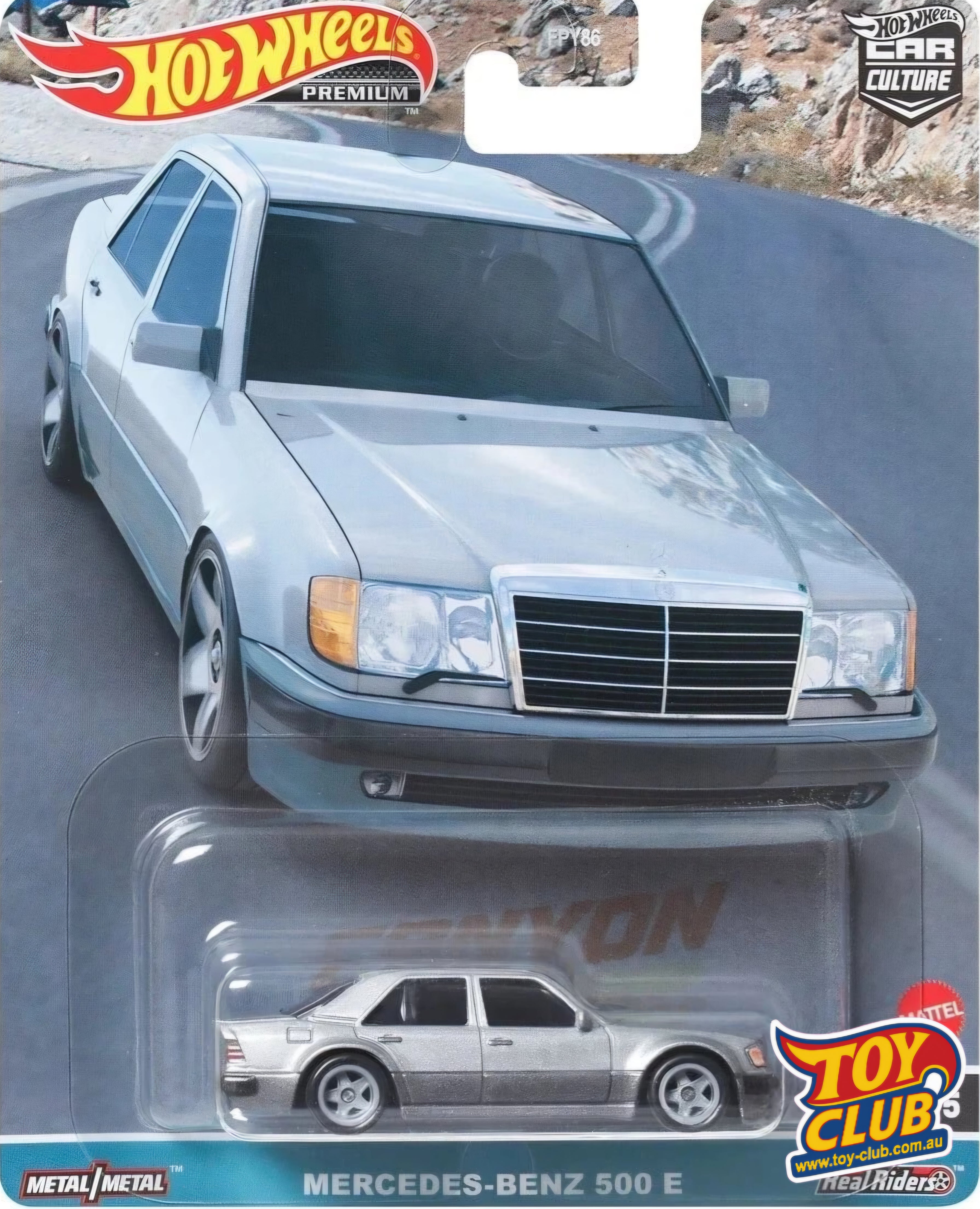 Hot Wheels Premium Car Culture Canyon Warriors Mercedes-Benz 500 E Real Riders