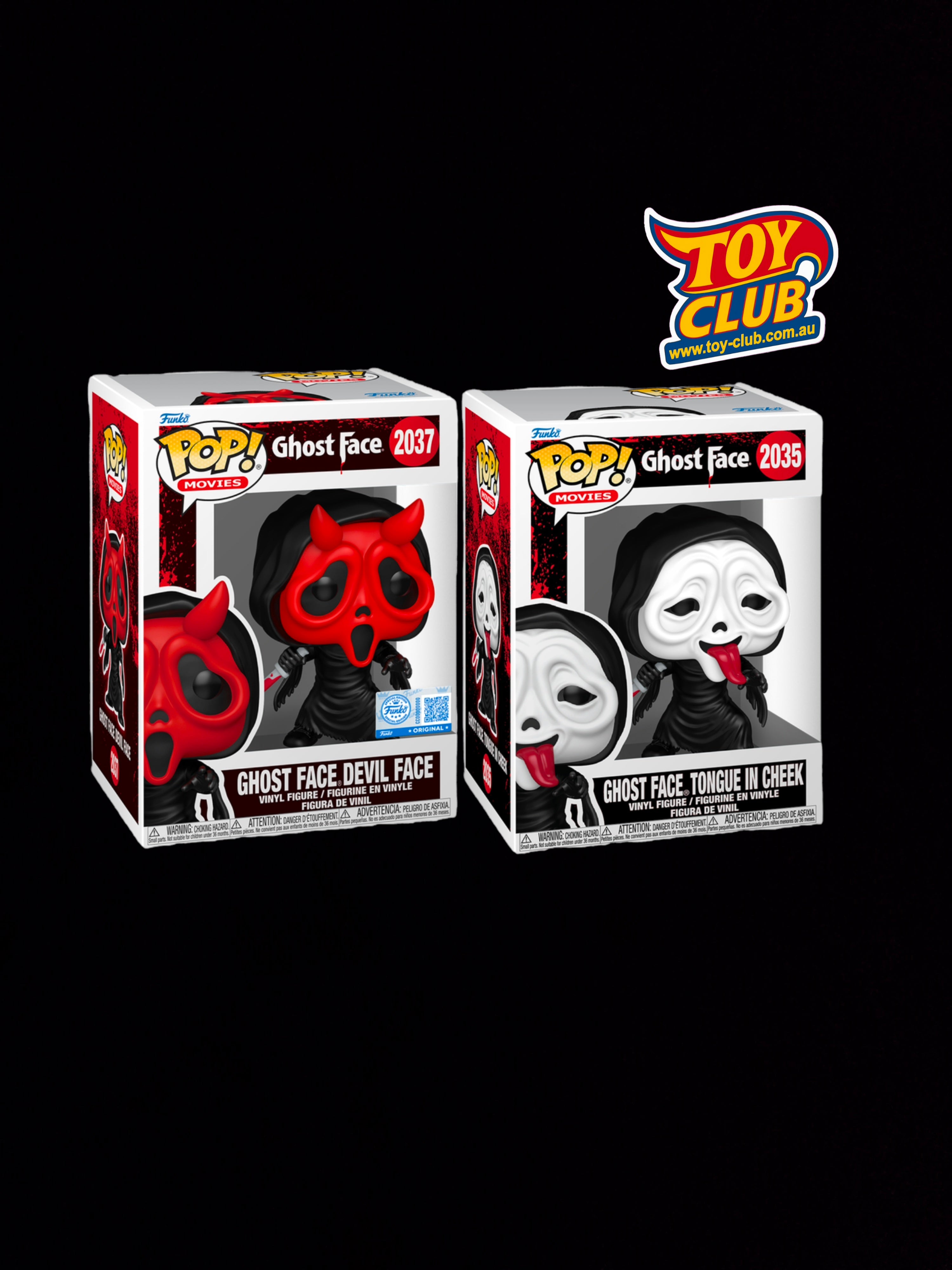 Funko Pop! Movies Scream Ghost Face Devil Face & Tongue in Cheek Set - Exclusive #2035 & #2037