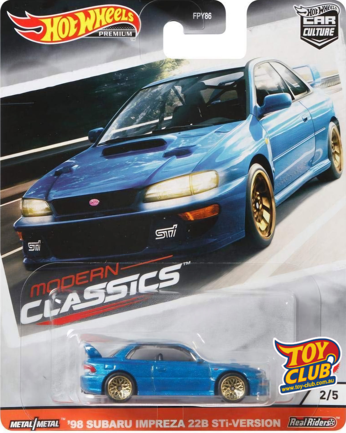 Hot Wheels Premium Modern Classics '98 Subaru Impreza 22B STi