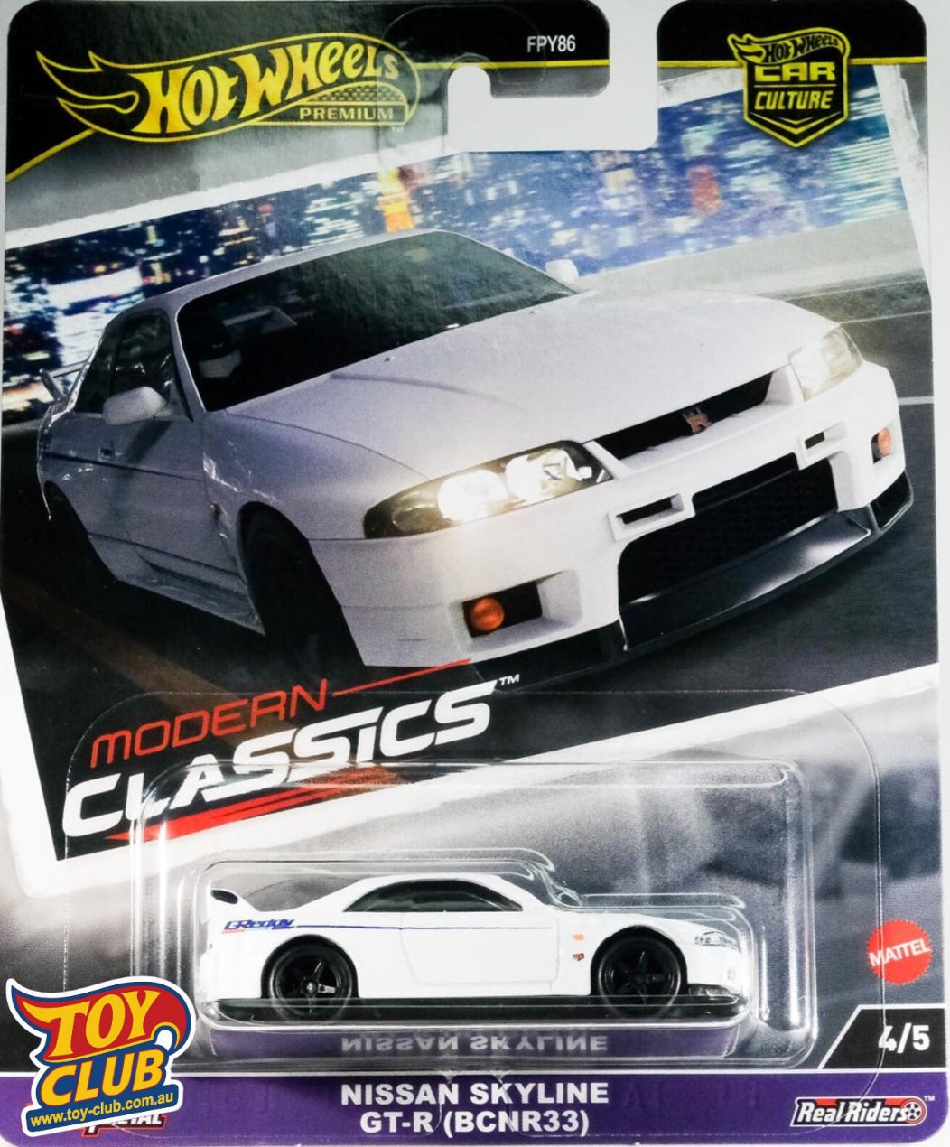 Hot Wheels Premium Car Culture Modern Classics Nissan Skyline GT-R BCNR33 Real Riders