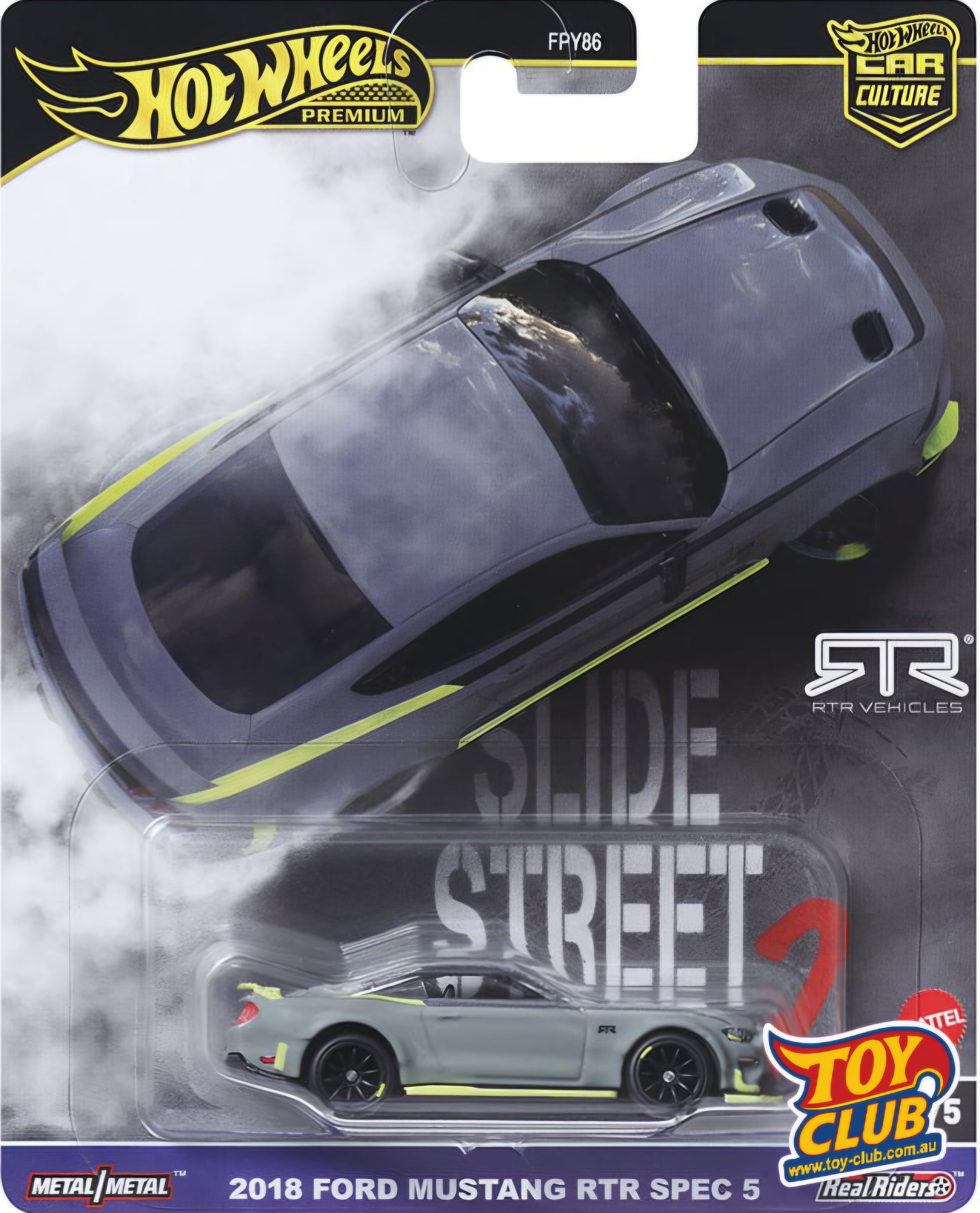 Hot Wheels Premium Car Culture Slide Street 2 2018 Ford Mustang RTR Spec 5 5/5 Real Riders