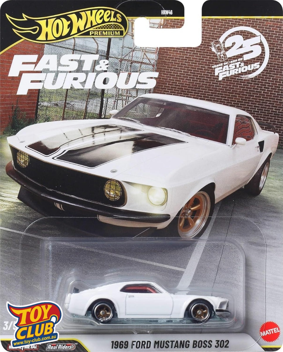 Hot Wheels Premium Fast & Furious 25th Anniversary 1969 Ford Mustang Boss 302 Real Riders