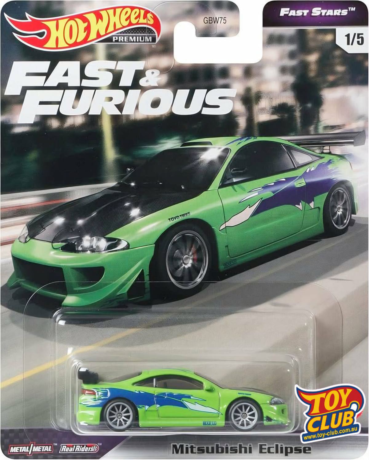Hot Wheels Premium Fast & Furious Fast Stars Mitsubishi Eclipse 1/5 GBW75