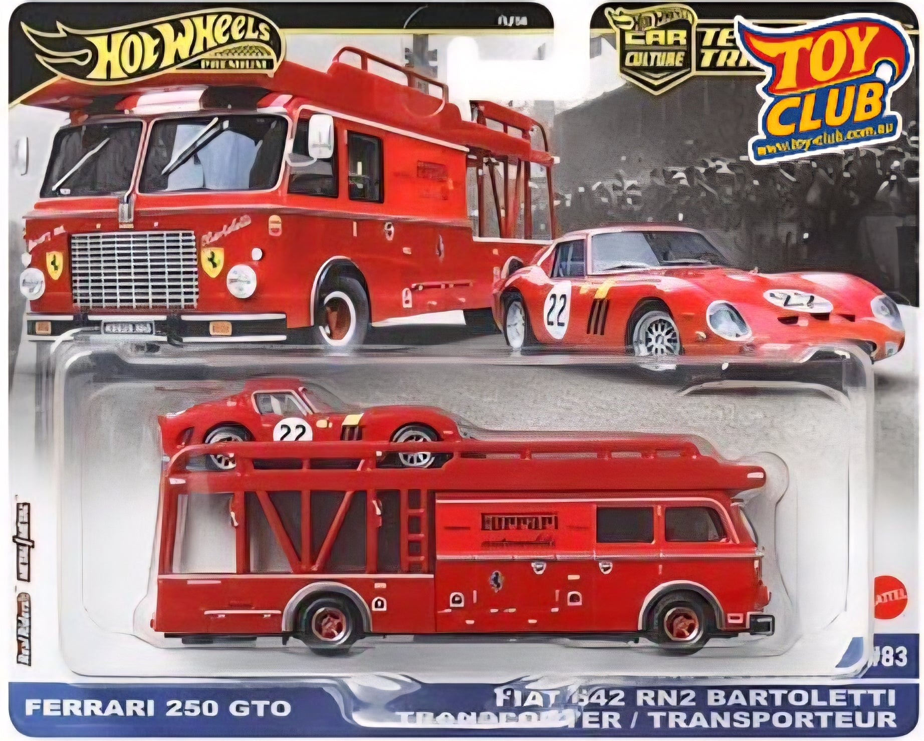 Hot Wheels Premium - Team Transport - Ferrari 250 GTO  Fiat 642 RN2 Bartoletti