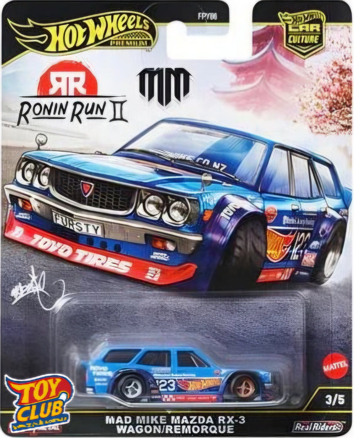 Hot Wheels Premium Car Culture Ronin Run II Mad Mike Mazda RX-3 Wagon Real Riders