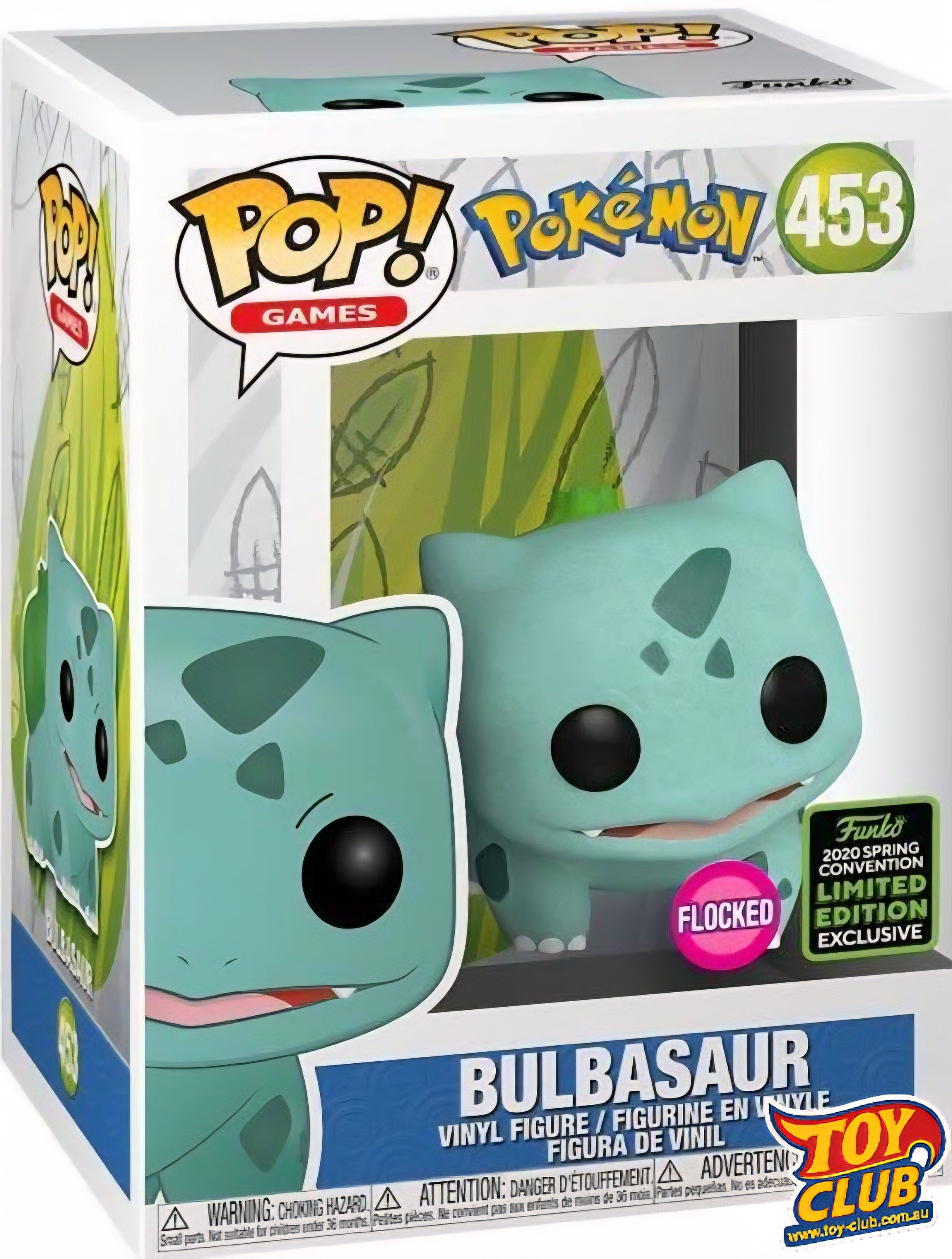 Funko Pop! Pokémon - FLOCKED - Bulbasaur - 2020 Spring Convention Limited Edition Vinyl Figure #453