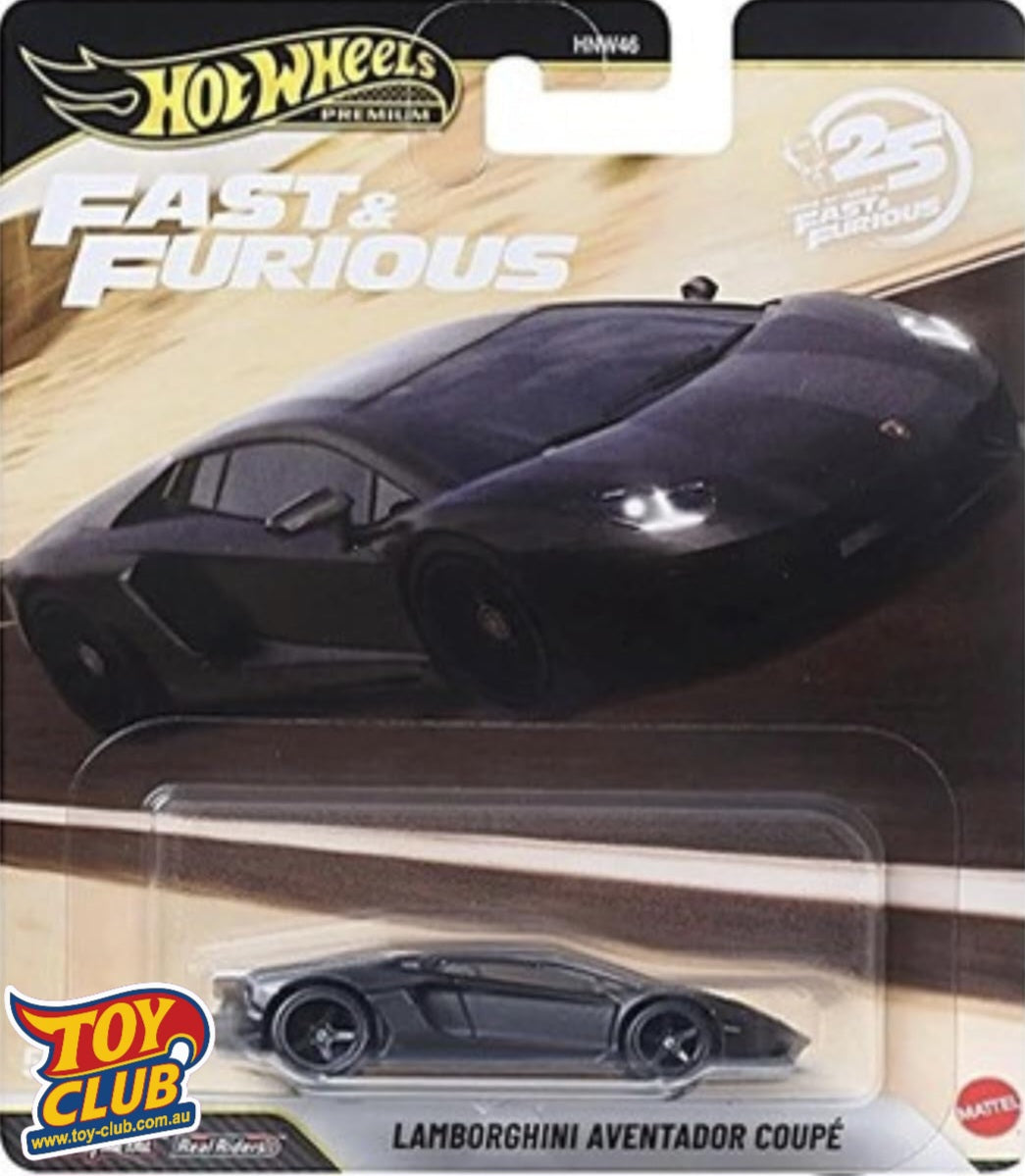 Hot Wheels Premium Fast & Furious 25th Anniversary Lamborghini Aventador Coupe Real Riders
