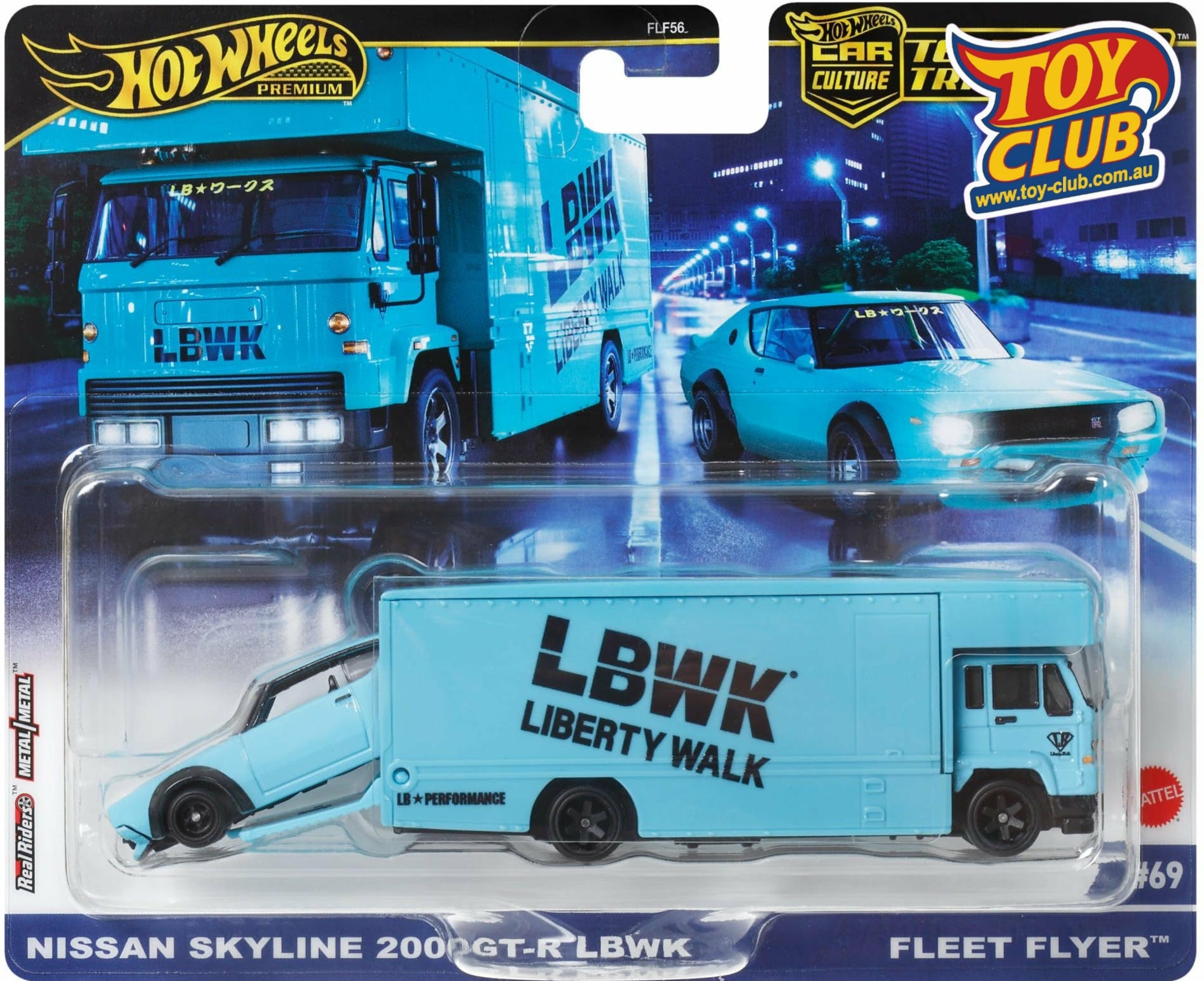 Hot Wheels Premium - Team Transport - Liberty Walk Nissan Skyline 2000GT-R LBWK