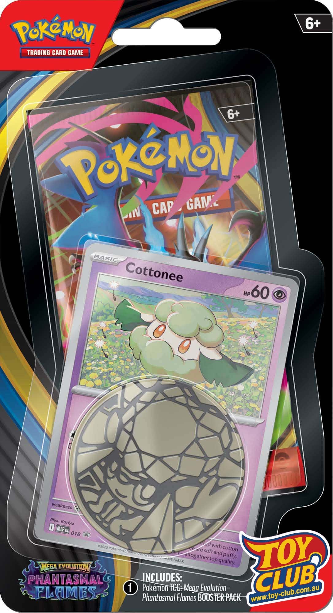 Pokémon TCG - Checklane Blister - Phantasmal Flames Cottonee - New Sealed