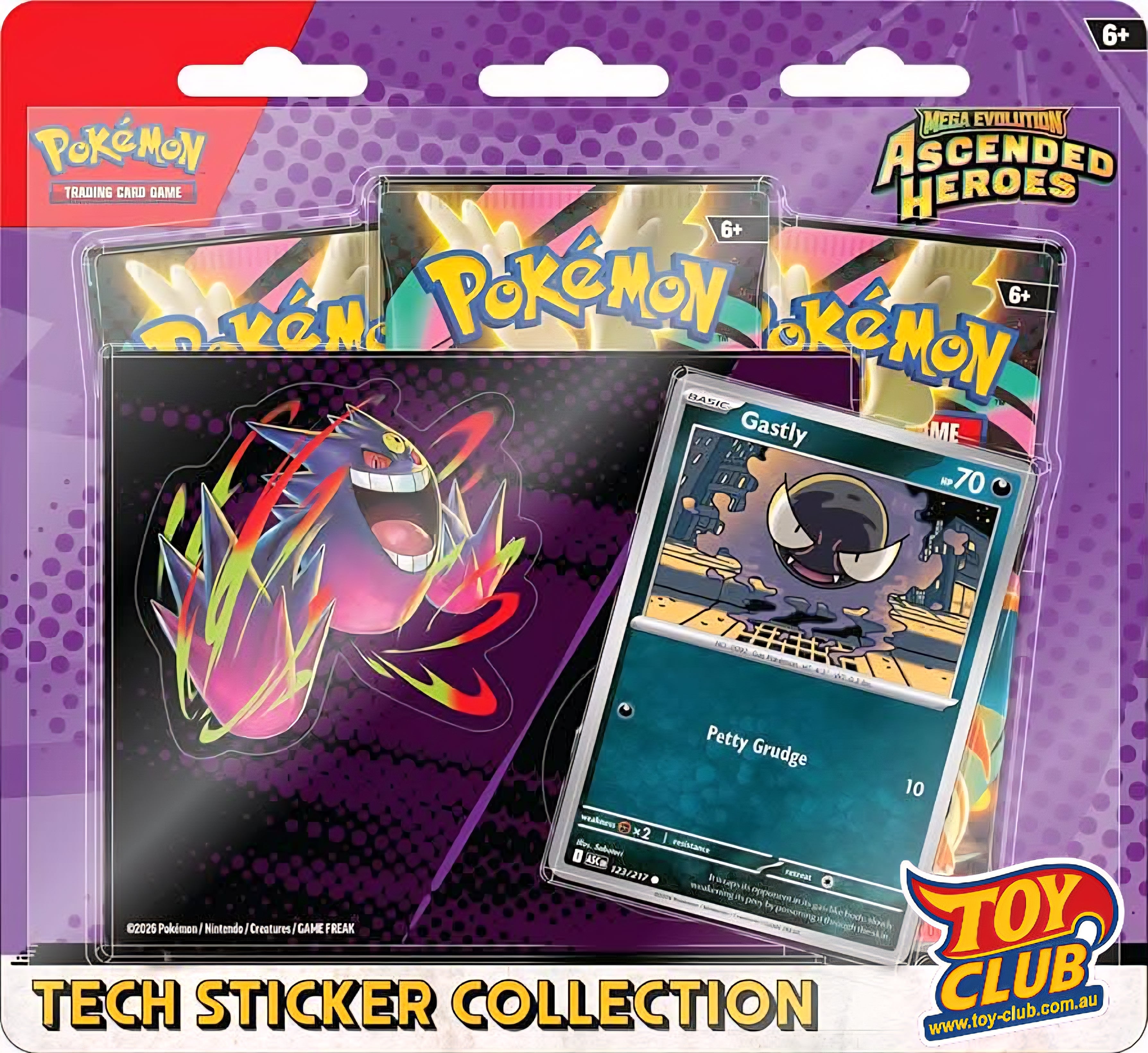 Pokémon TCG - 3 Pack Blister - Ascended Heroes - Gastly Sticker Collection
