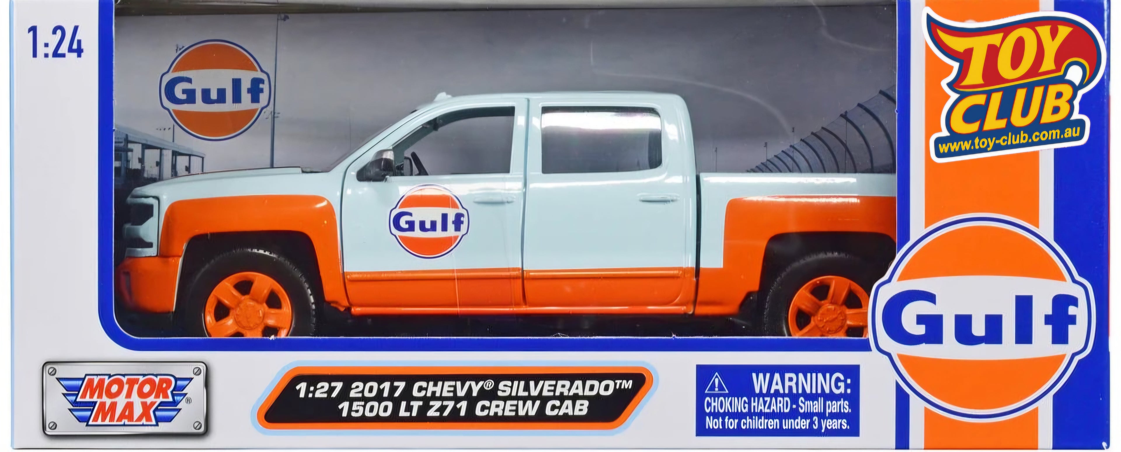 Motor Max 2017 Chevy Silverado 1500 Lt Z71 1:24 Gulf Blue/Orange