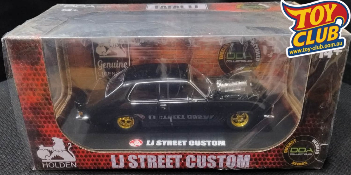 DDA Holden LJ Torana GOLD CHASE Street Custom FATAL LJ Black 1:24 Scale Model
